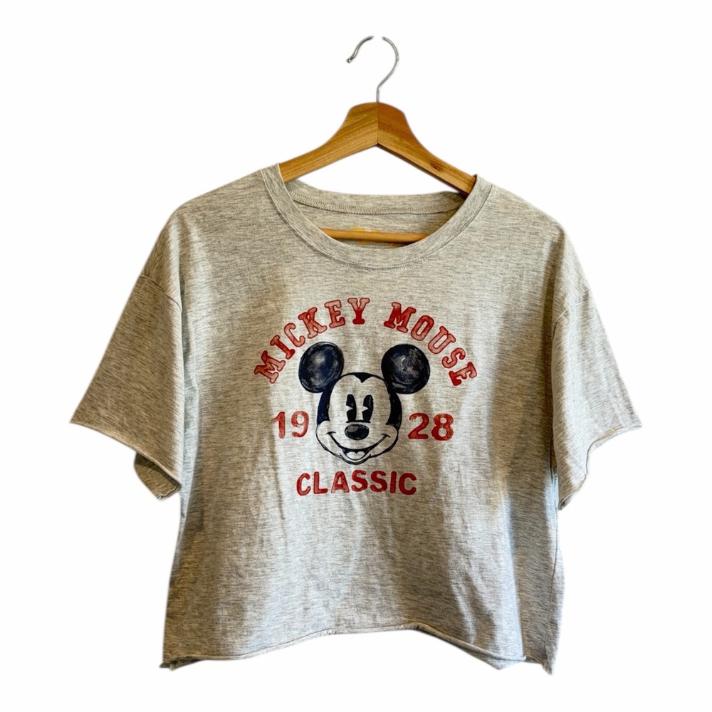 Disney Mickey Mouse heather grey crop top
